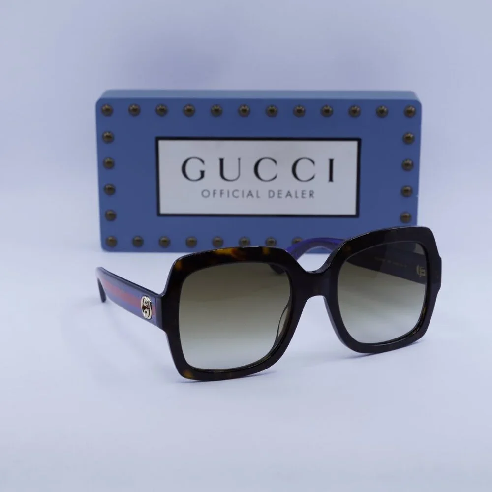 Gucci GG0036SN 004 Square Sunglasses - Havana Blue\Brown Gradient - Picture 5 of 11